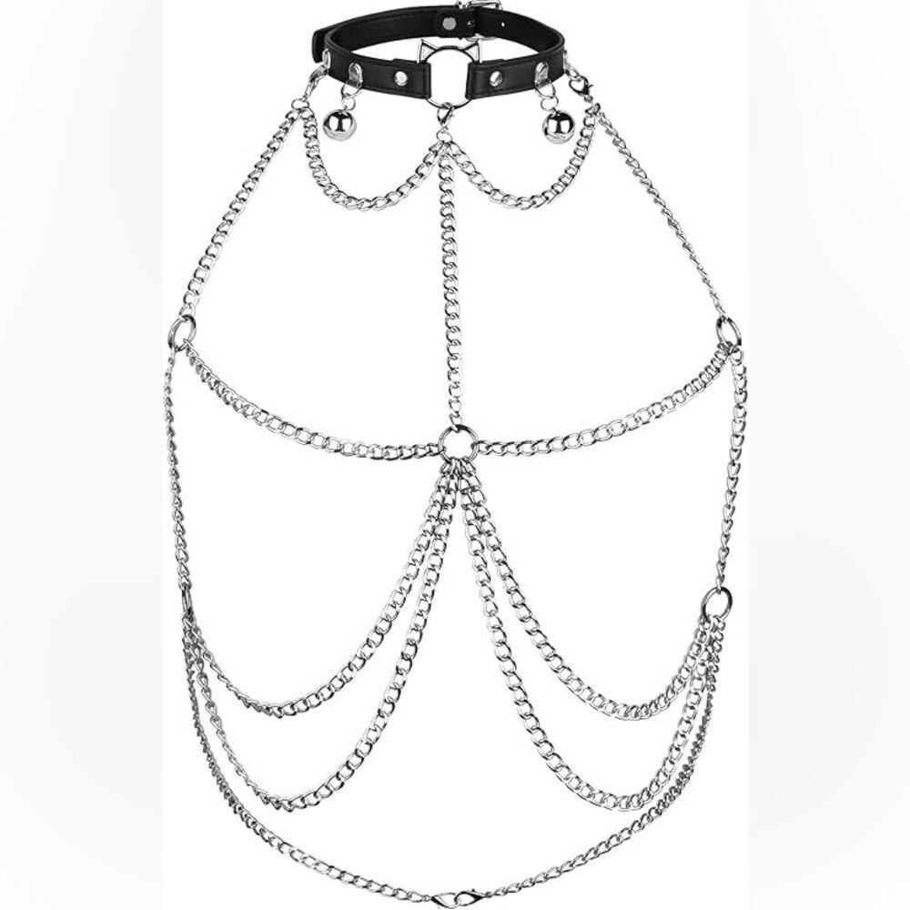BRAND NEW MAONVLANG Punk Leather Waist Chain Belt Belly Body Jewelry!